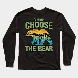 The Bear In Woods 2024 I Pick The Bear Women Long Sleeve T-Shirt